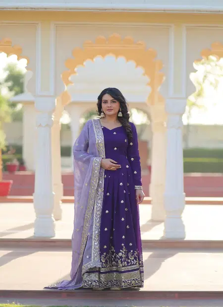 KA 1206 Star Georgette With Gown With Dupatta Wholesalers In Delhi